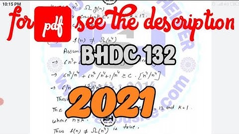 BHDC 132 solved assignment 2020-21 | bhdc 132 solved assignment 2021 | bhdc 132 assignment pdf free