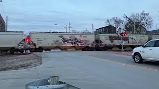 UP 8421 Grain Train West, Main St. Railroad Crossing, Elkhorn Omaha NE