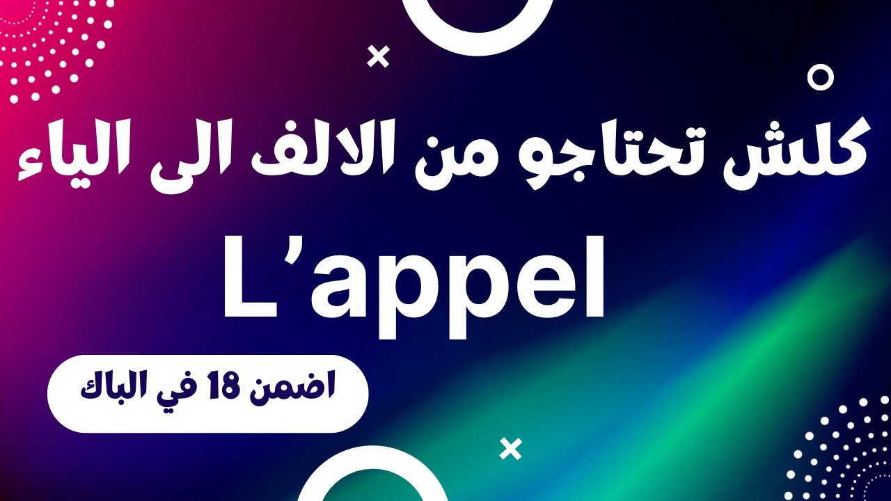 L’appel - compte rendu - اقوى ملخص للنداء شرح مبسط بالعربية -جميع الشعب