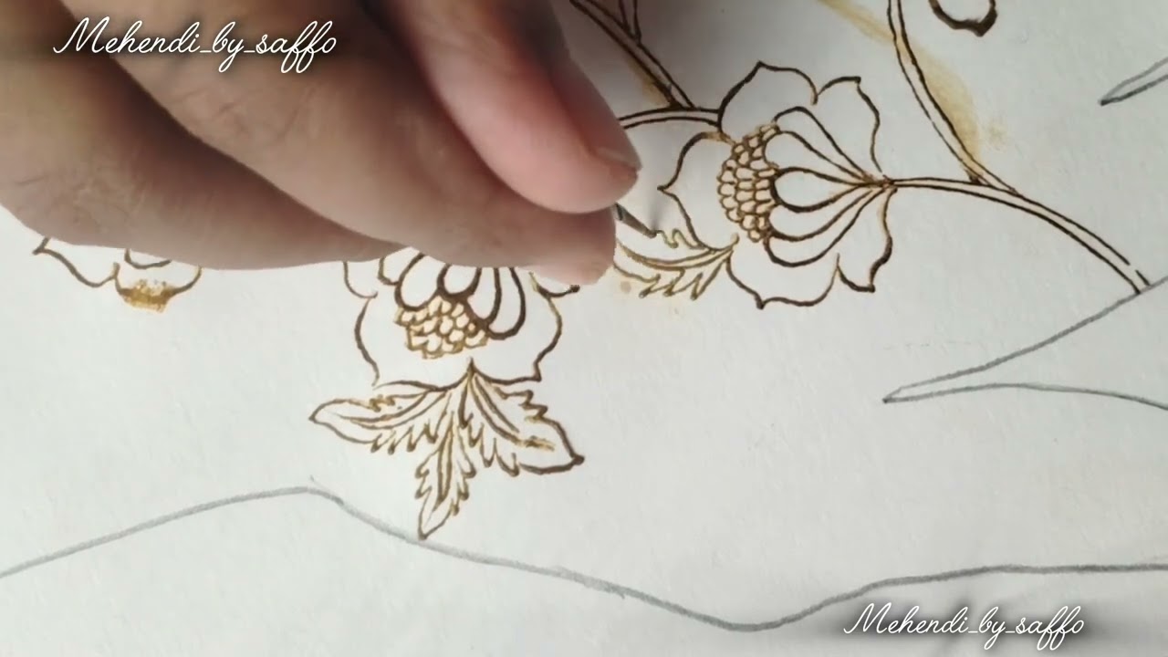 Eid henna series day 4 ✨/beautiful floral design/full tutorial/saffo shaikh