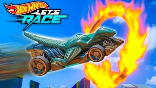 The Fire Ring Trampoline Jump!  | Hot Wheels Let's Race