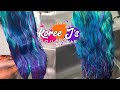 Toning 613 Hair| Aqua Blue Hair Transformation| DIY Water Color Method| Adore Dye