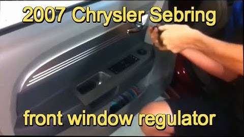 2007 Chrysler Sebring left front window regulator removal