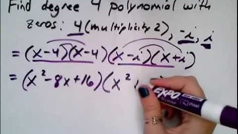 Finding a polynomial of a given degree with given zeros, Complex zeros