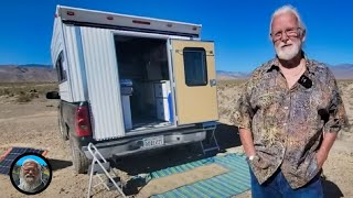 82 Year Old Nomad Living in a BelAir Truck SHELL!