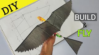 how to make rubber band powered flying bird #ornithopter #howto