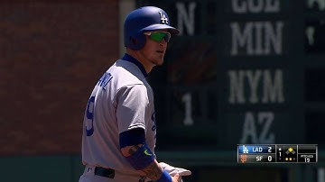 LAD@SF: Grandal laces a two-run double to right field