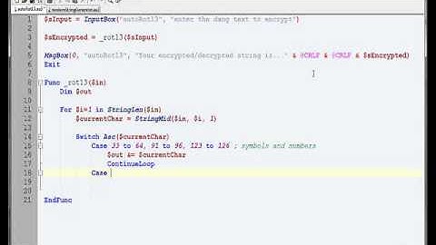 AutoIt Scripting Semi-Tutorial (Rot13 String Encryptor)