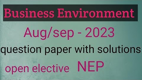 business Environment previous year question paper 2023 with answers @withmesandy-hz9vd