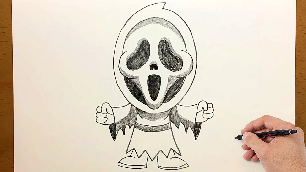 Draw Ghostface from Scream | Easy Halloween Drawing for Beginners
