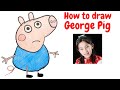 How to draw George Pig, drawings for kid, kid drawings easy,  drawing step by step for kids