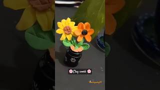 Flower Pot with Clay work 🌸🧿#clayminiature #painting #diy #viralreels