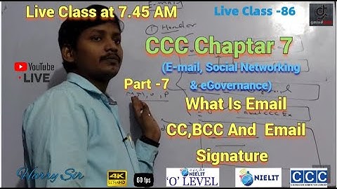 #cccliveclass  #CCCOnlineClass #chapter7  (What Is CC,BCC And  Email Signature )#gmindtech