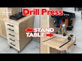 How To Make A Drill Press Stand and Drill Press Table / Mobile Tool Base / Tool Stand With Storage