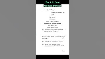 𝐁𝐬𝐜 𝟒 𝐭𝐡 𝐒𝐞𝐦 ||𝐌𝐨𝐝𝐞𝐫𝐧 𝐏𝐡𝐲𝐬𝐢𝐜𝐬 || 𝐆𝐮𝐰𝐚𝐡𝐚𝐭𝐢 𝐔𝐧𝐢𝐯𝐞𝐫𝐬𝐢𝐭𝐲