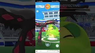 Pokemon Go-T4 Swadloon(寶包繭) Raid Solo by Shadow Moltres &amp; Yveltal(no weather boost)(KO@45sec)5/10/24