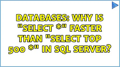 Databases: Why is "select \*" faster than "select top 500 \*" in SQL Server?