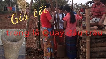 Giã cối trong lễ Quay đầu trâu của người X