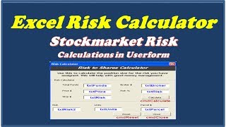 Stock Market Risk Calculator - Excel VBA Userform screenshot 1