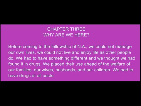 Narcotics Anonymous Original Basic Text - Grey Book  - Chapter 3  - Why Are We Here