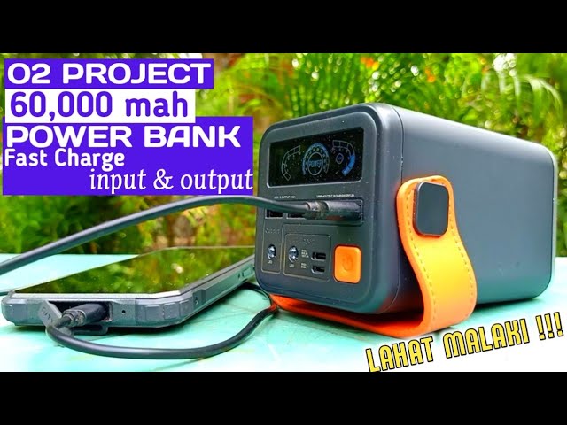 60,000 mah PINAKA MALAKING POWER BANK || O2 project thunderbloc || fast charging input & output class=