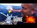 Goodbye dji mini 3 pro drones final flight down into volcanos crater  lava inside