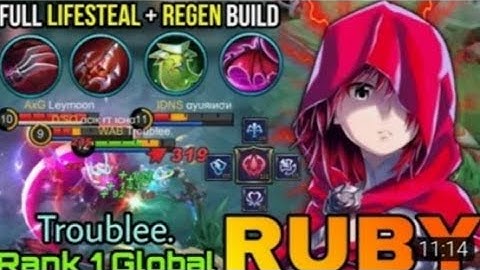 Ruby Tank Build 100% Annoying - Ruby Gameplay Mobile Legends Bangbang