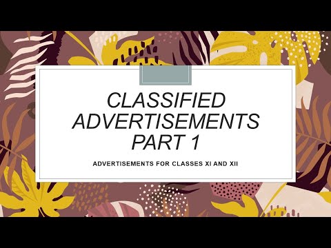Classified Ads Examples Class 11