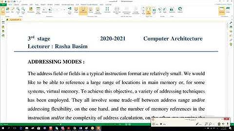 مادة معمارية الحاسوب Lecture 6 Part 1