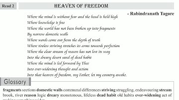 Std:-12, English, SL, Unit-8, Read-2- HEAVEN OF FREEDOM