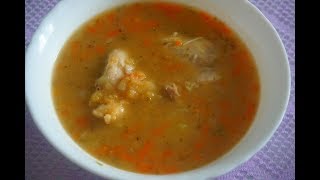 Приготовила вкусный гороховый супчик.  Очень вкусный.