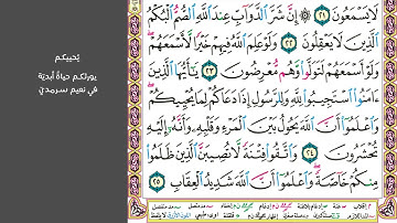 # ٣ سورة الأنفال الصفحة ١٧٩ من القرآن الكريم مكررة ١٠ مرات بصوت ماهر المعيقلي فلم تقتلوهم ولكن الله