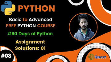 Day-8🐍 60 Days of Python | Python Bangla Tutorials | Solution of Assignment: 01 @aiquest