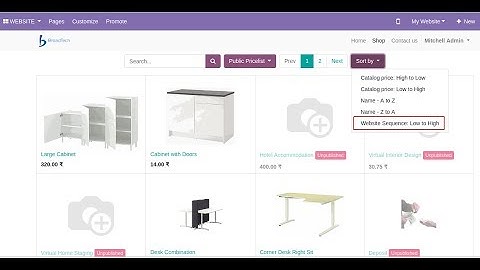 Odoo Website Sequence for  products in eCommerce shop