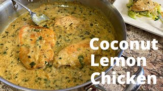 Creamy Coconut Lemon Chicken Over Zoodles | Rockin Robin Cooks