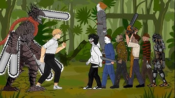 DEVIL CHAINSAW MAN [Denji] Vs Jeff, Michael,Jason,It pennywise,Freddy, Leatherface,Predators DC2