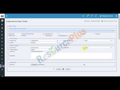 How To Create Service Desk Tickets Through Ess In Resourceplus