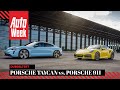 Porsche 911 Turbo S vs. Porsche Taycan Turbo S - AutoWeek Dubbeltest - English subtitles
