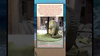 Traditional Giant Stone Wheels Grinding Organic Green Henna Leaves