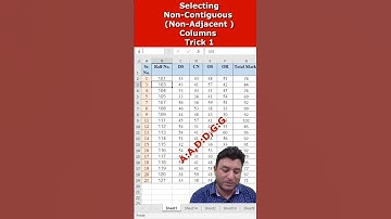 Selecting Non Contiguous or Non Adjacent columns in Excel.#Shorts