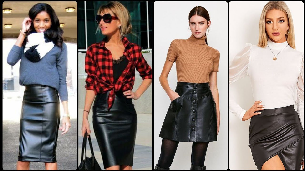 Soo Cute And Lovely leather skirts//leatex skirts outfits for woman's ...