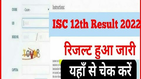 ISC 12th Result 2022: Class 12 results declared today; रिजल्ट Live चेक़.....//