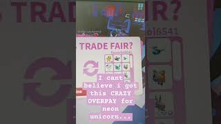 OVERPAY FOR NEON UNICORN IN ADOPT ME! OMG! W/F/L #roblox #shorts #adoptme #gaming #robloxshorts