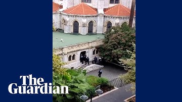 Nice attack: footage shows police stand-off outside church