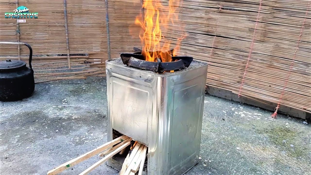 Cement ideas /Make your own charcoal stove from square corrugated iron