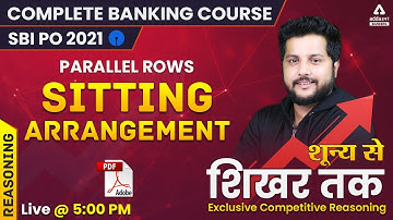 Complete Banking Course Lecture #35 | Reasoning | SBI PO Seating Arrangement Parallel rows