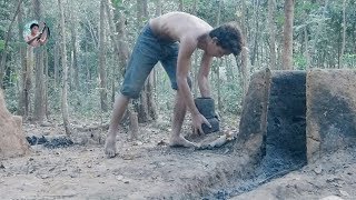 Primitive Times: Termite clay kiln & pottery   Primitive Technology Part 02