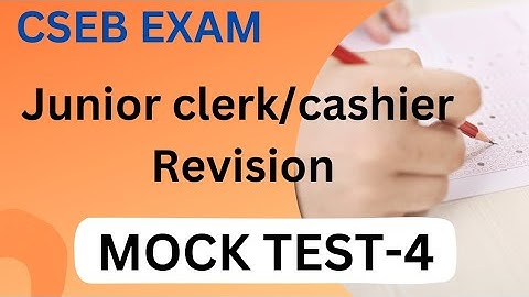 | CSEB EXAM | JUNIOR CLERK/CASHIER| MOCK TEST - 4 | #csebexam  #mocktest