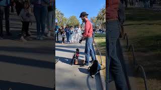 #hallelujah in Barcelona on a tiny #cello #puppet