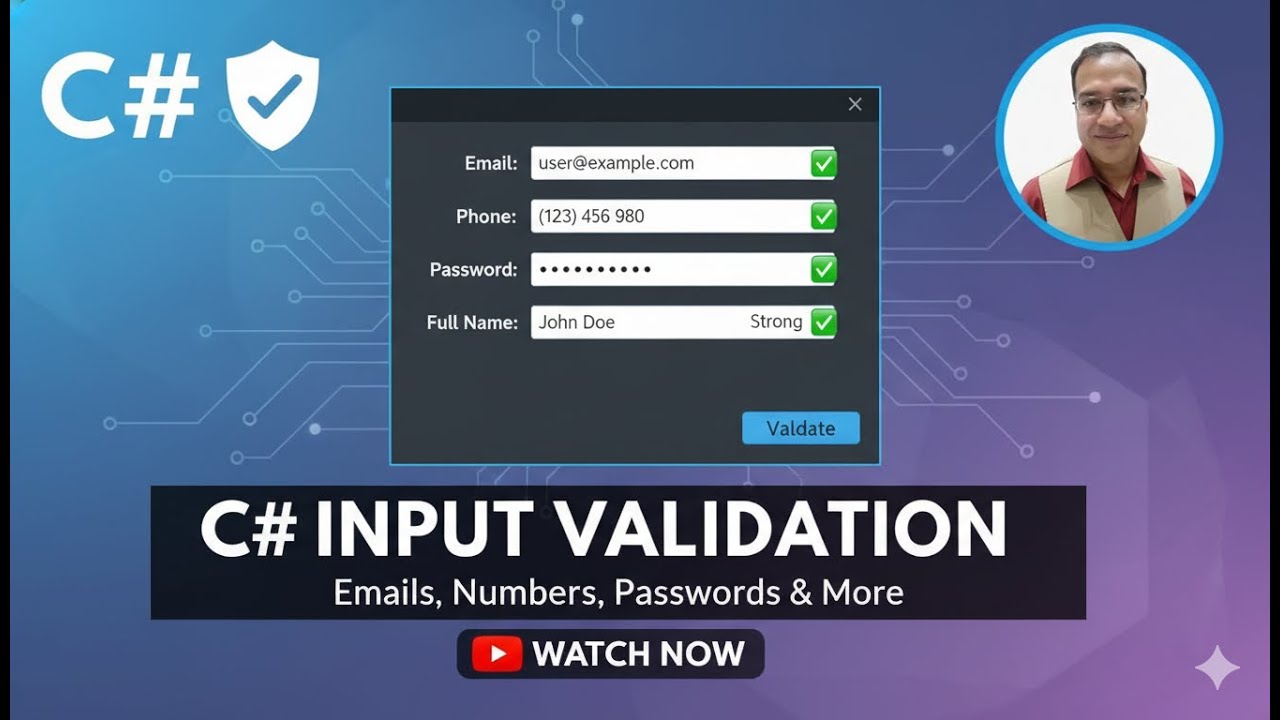 C# String Functions for Input Validation | Name, Email, Number & Strong ...